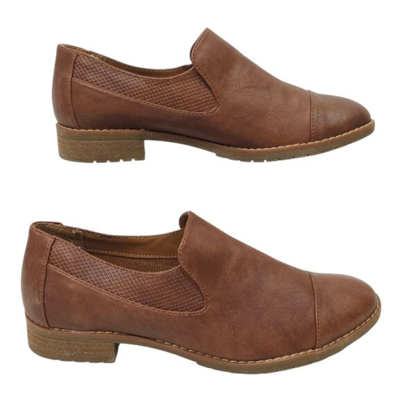 Euro Soft Sofft Wavery Loafer Women Size 7 M Brown Toffee Faux Leather Slip On - Picture 2 of 16